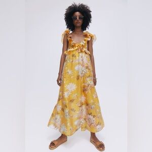 H&M Lyocell Flounce Maxi Dress